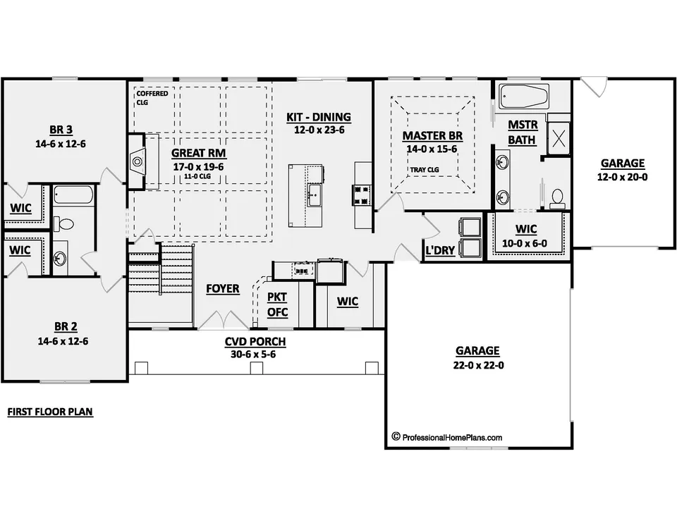 The Bridgeview main level floor plan